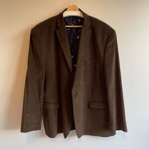 Lauren‎ Ralph Lauren Mens Corduroy Blazer Jacket Brown Elbow Patch 52R Academia